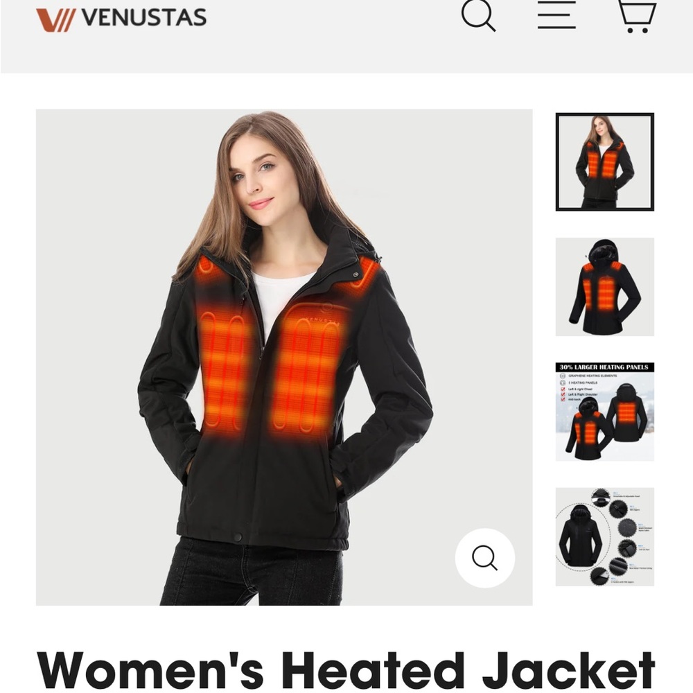 Venustas women's heated jacket 7.4v